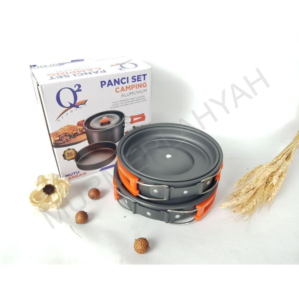 PANCI SET CAMPING Alumunium / Q2-8312 ALAT MASAK CAMPING SERBAGUNA / Panci Kuah / frypan