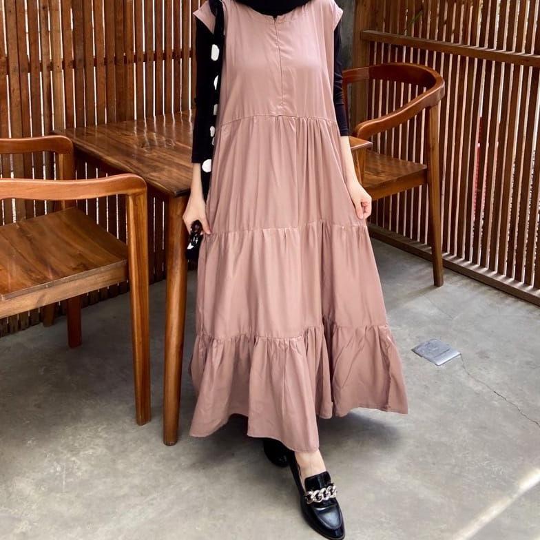 Grosir Inner Dress Rayon / Inner Dress Rempel / Inner Tanpa Lengan / Inner Wanita