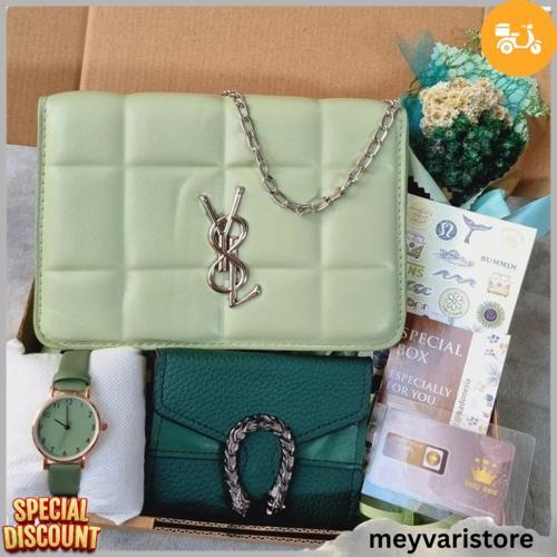 Kado Cewek / Hampers Tas Cewek Hadiah Ultah ( Sage Giftbox ) Super Hemat