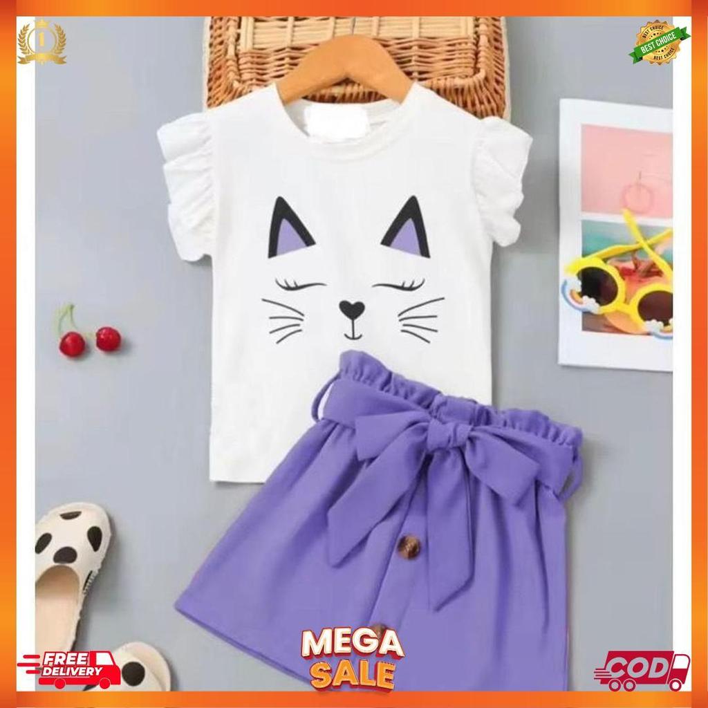 Terlaris FASHION BAYI-SETELAN BAJU DAN ROK BAYI PEREMPUAN USIA 6 BULAN-5 TAHUN MOTIF CAT MANAF /BAJU