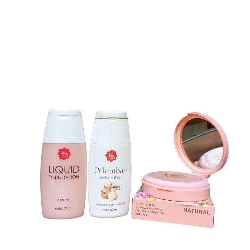 Viva | Paket Make-Up 3In1 Bedak + Pelembab+ Foundation
