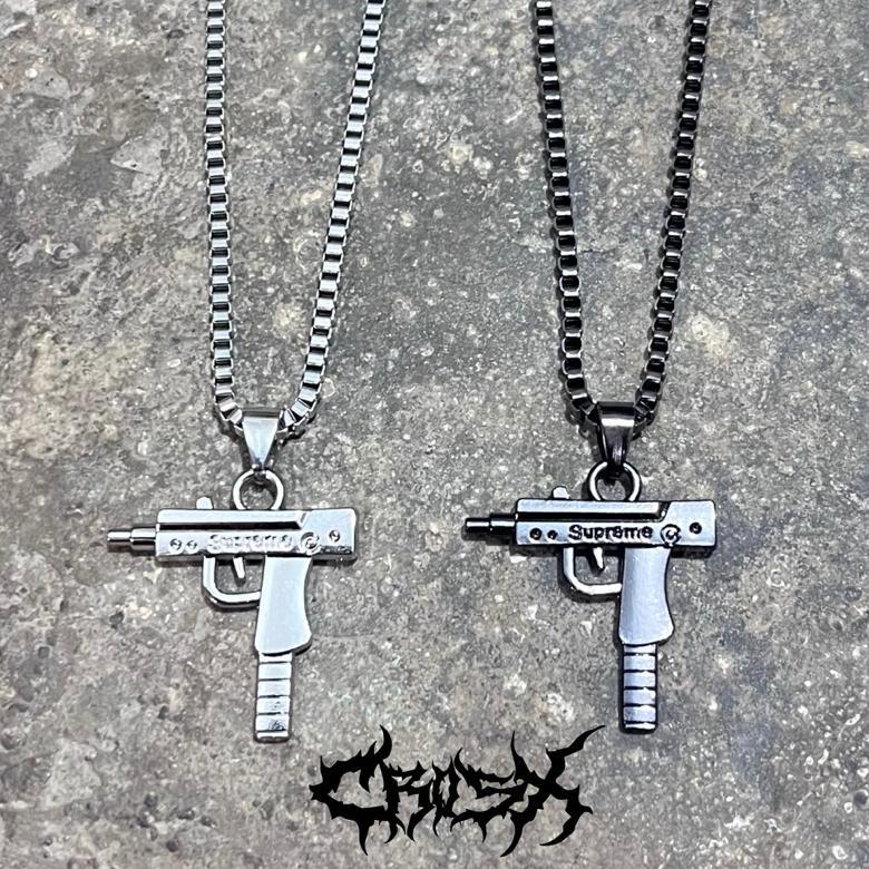 SUPER DEAL UZI NECKLACE / STAR CROSS NECKLACE KALUNG BINTANG KALUNG SALIB DOUBLE LAYER NECKLACE RANT