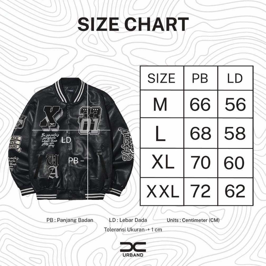 terlaris x u a  jaket varsity baseball leather sintetis embroidery