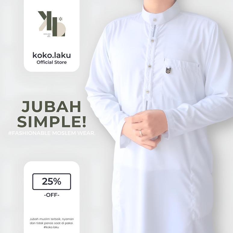 ORIGINAL JUBAH GAMIS PRIA DEWASA PUTIH LENGAN PANJANG PREMIUM
