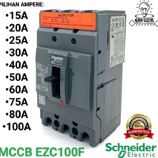 NEW Mccb 50a 3p Schneider Ezc100f3050 / Breaker mccb 3p 50a original Schneider
