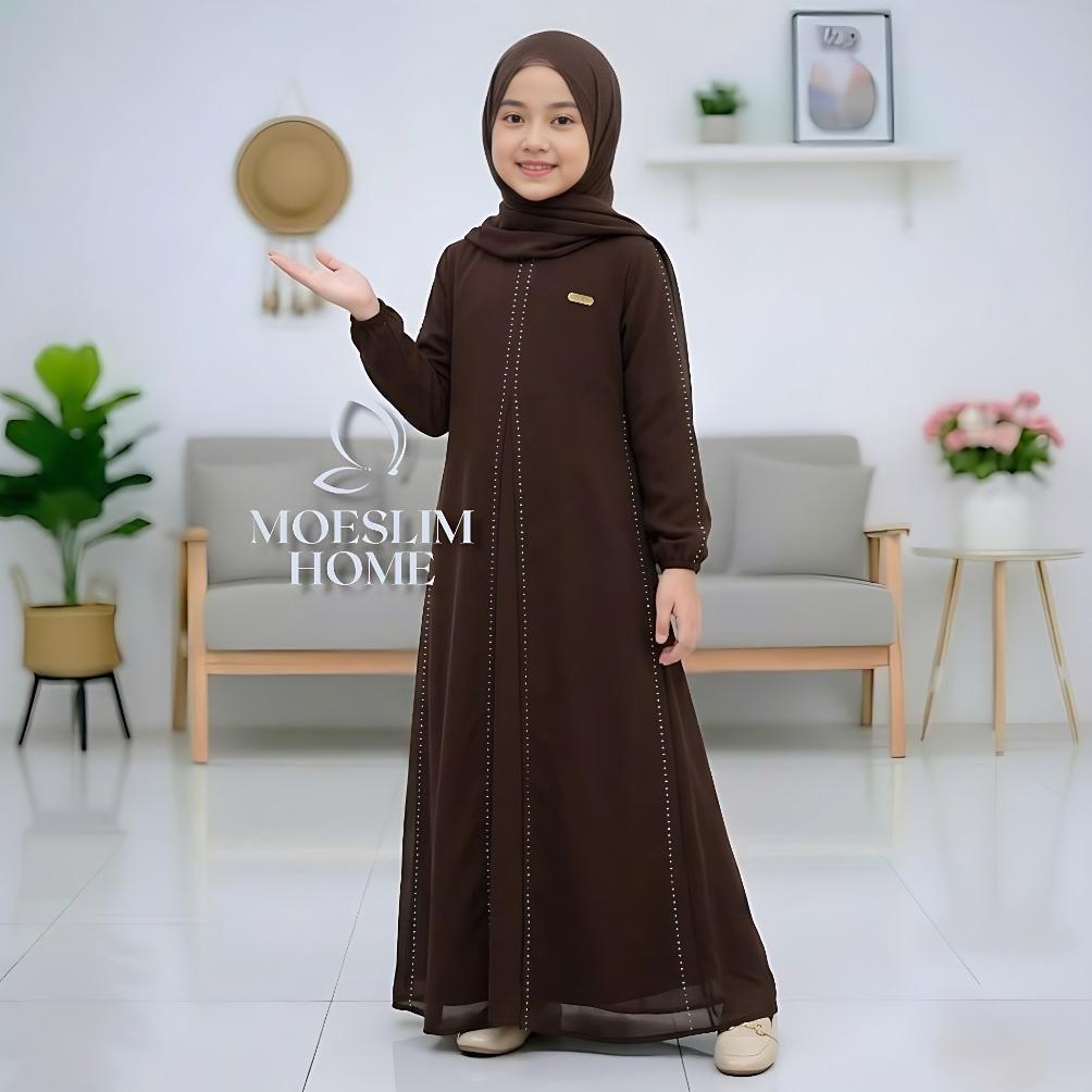 ORIGINAL NAZWA KIDS GAMIS ANAK PEREMPUAN TANGGUNG TERBARU 2026 USIA 6-16 TAHUN ABAYA ANAK BAHAN CERU
