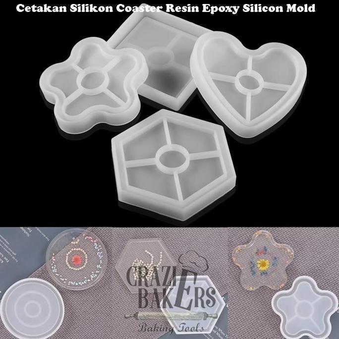 Cetakan Silikon Coaster Resin Epoxy Silicon Mold