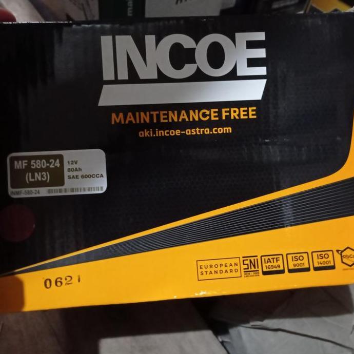 aki mobil incoe MF type 58024 12 volt 80 amper
