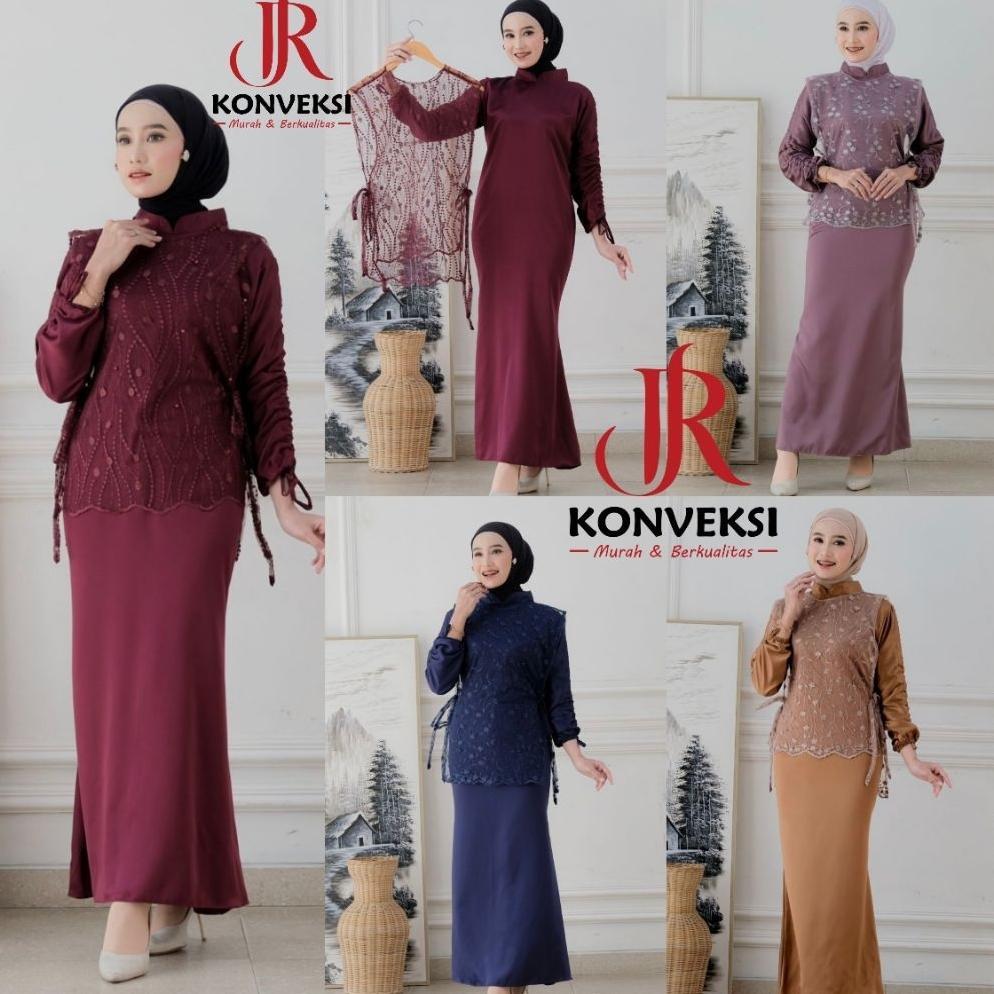 PREMIUM VIOLA DRESS KONDANGAN SATIN KOMBINASI BROKAT TILE BISA DILEPAS PASANG - DRESS PESTA TWO IN O