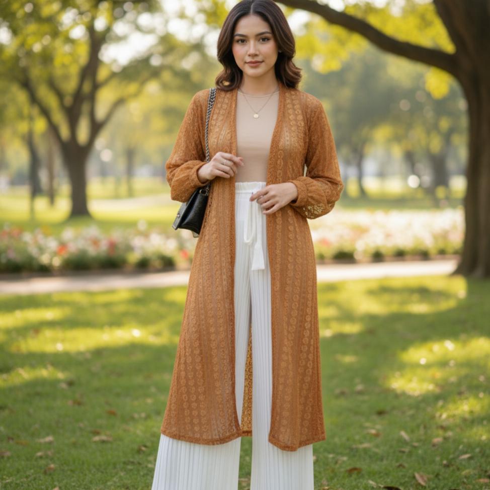 Saless Jasmin Long Outer Cardigan Lace/ Busana Pantai