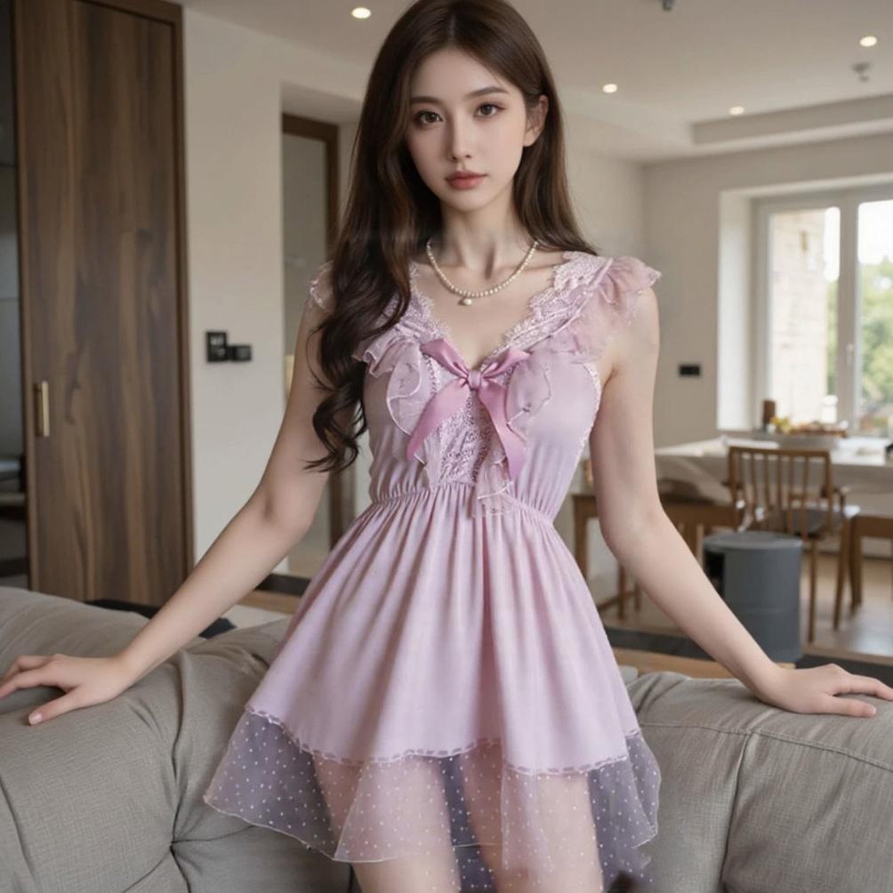 Murah  [Goodkitty] L83 Lingerie Baju Tidur Wanita Seksi Lingerie Wanita Satin Halus Lingerie Hot Bah