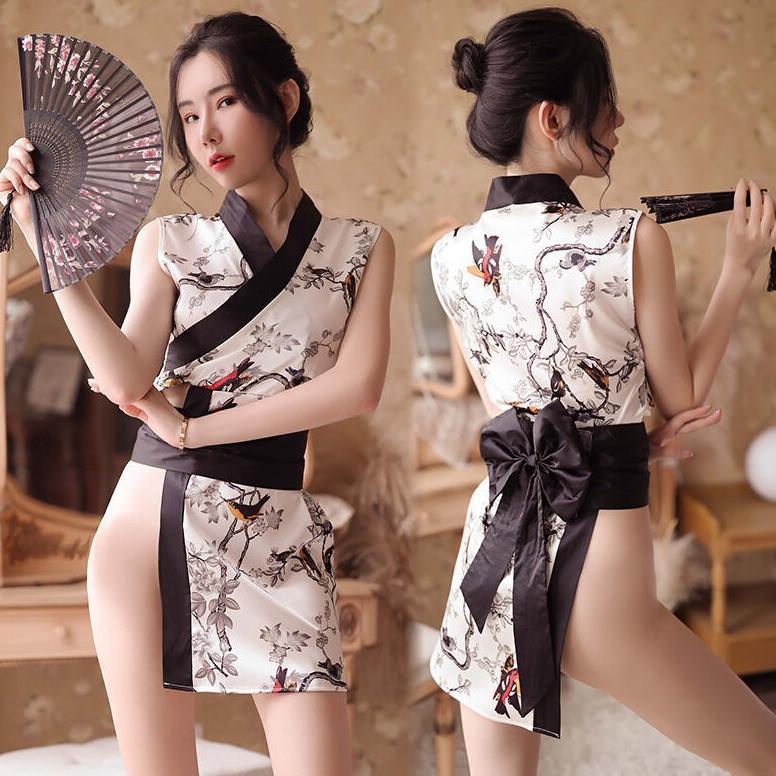 Harga Miring Sexy Lingerie Baju Tidur Sexy Kimono Model Japan Jepang Satin Premium 1447 Sv-50