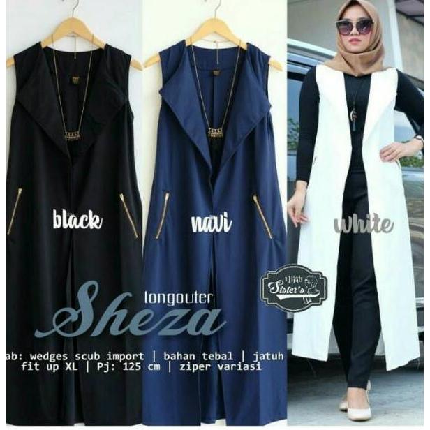 Murah Terbaru Outer Long Tunik/Tunik Rompi Panjang/Rompi Blazer/Outerwear / Wanita Sheza Long Outer 