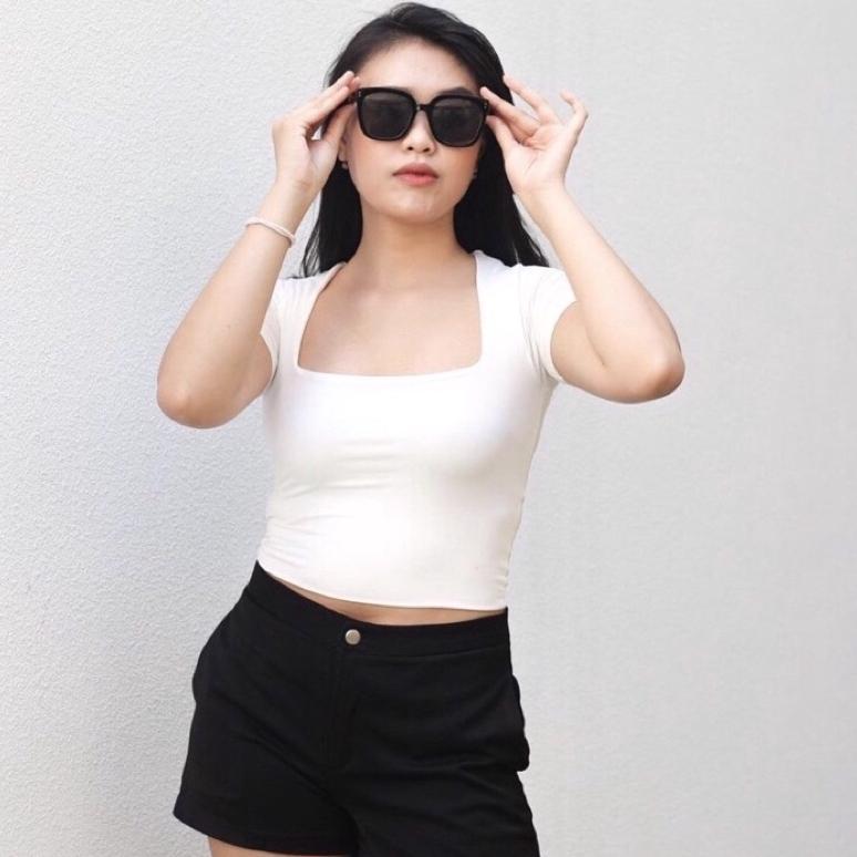 Disc Kasha Crop Top Jersey Square Korea