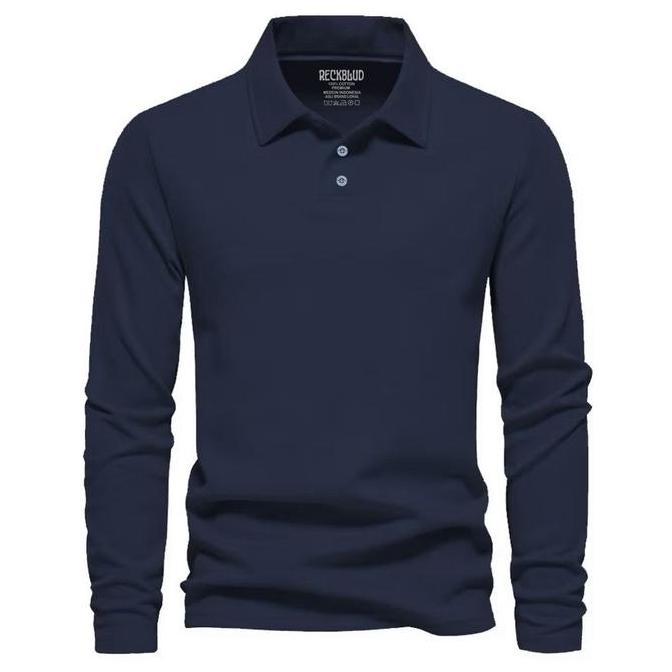 Reckblud - Kaos Polo Lengan Panjang Polos Elegan Unisex Coksu