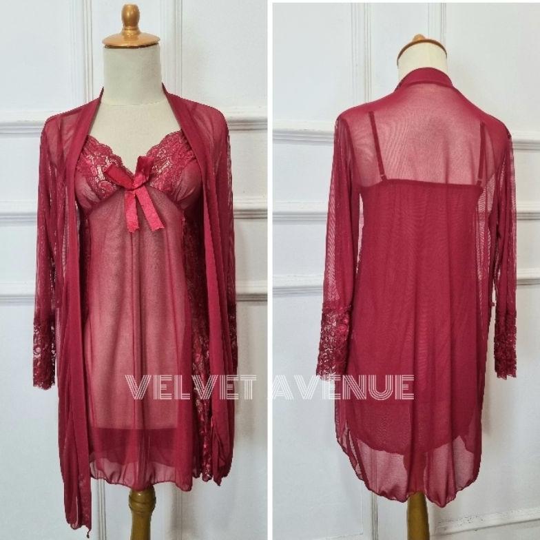 Flash Sale Lingerie Kimono Set Seksi Wanita Wonder 2In1 Bikini Sexy