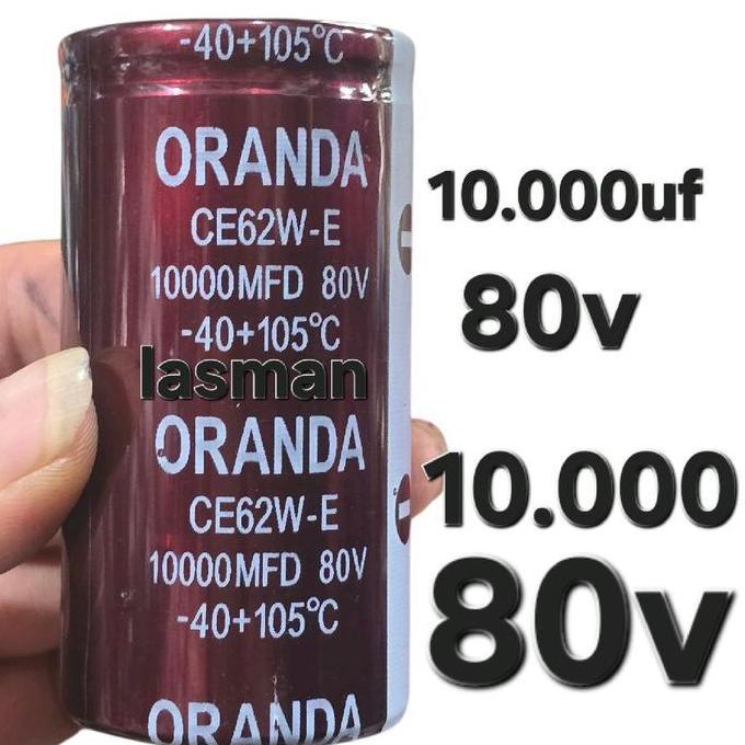 ( 10.000 80V ORANDA COKLAT )ELKO  KAPASITOR ELEKTROLIT  ELCO MERK ORANDA  SERI CE62W-E. KAPASITAS 10
