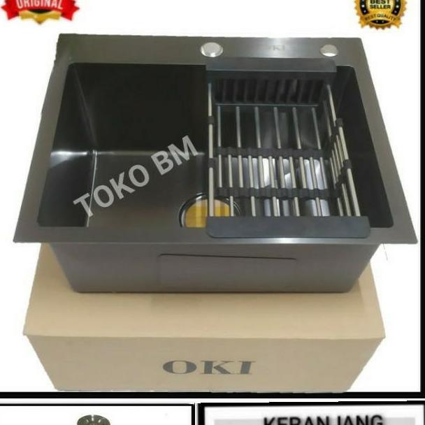 kitchen sink black 6045 oki/kitchen sink 6045 hitam/kitchen sink black