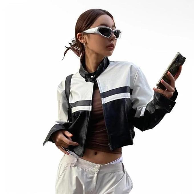 Yash - Jaket Kulit Crop Blazer Premium Hijb Terlaris Ootd  Mamba Wanita Realpict keren leather lembu