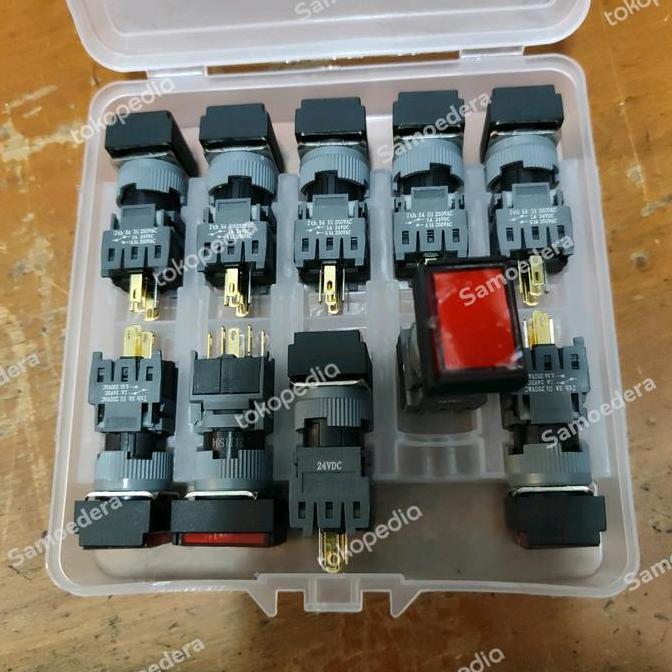 Push Button Lamp 16Mm Haboo ( Ah164-Tl) 24Vdc 1No 1Nc Asli