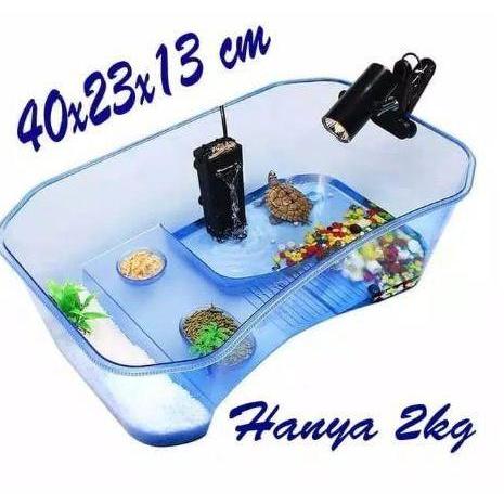 1kondangjayabadi - Aquarium Kura Kura wadah kandang kura air / Turtle Aquarium with basking Kandang 