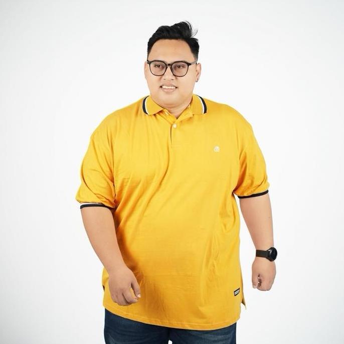 GIALLOROSSI POLO SHIRT baju kaos polo shirt kuning mustard pria bsize jumbo ukuran besar BJORDAN
