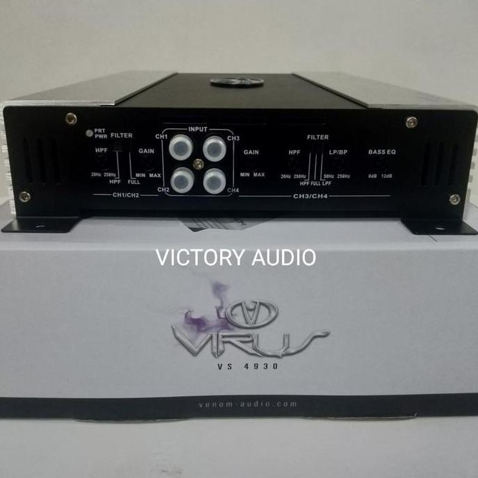 Promo Power Amplifier 4 Channel Venom Virus Vs 4930 4Ch Audio Mobil Original Cod