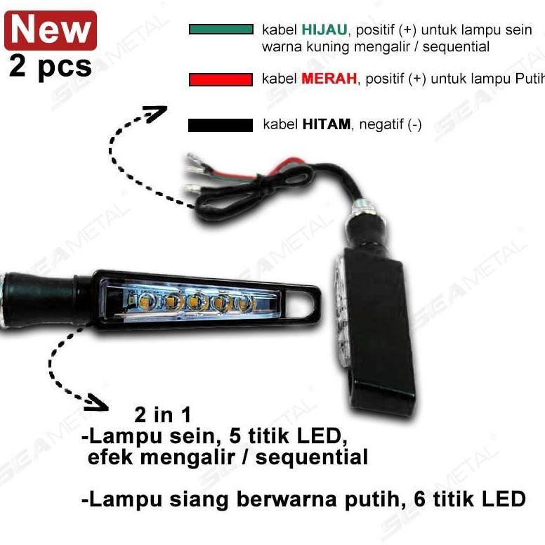 CUCI GUDANG SEAMETAL Lampu LED Sein Running Sen Motor Kedip Lampu Sein mini LED Sen Motor Universal