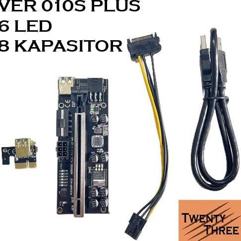 TERMURAH - Riser VER 010S PLUS Mining adapter 1x to 16x bitcoin converter gpu vga