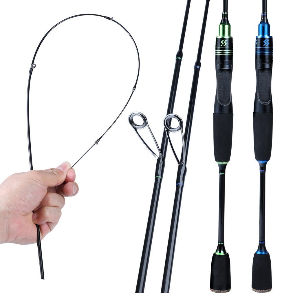 Joran Psncing UL Spinning Casting Fishing Rod 2 Sections Solid Tip Micro-Jigging Ultra Light Carbon 
