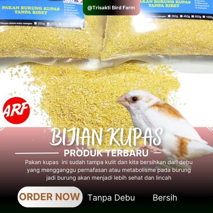 Pakan Finch Bijian Kupas Untuk Pakan Burung Finch Kenari Lovebird Parkit Kemasan 800 Gram