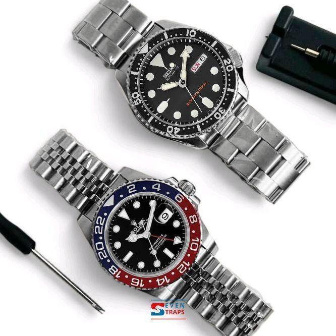 Rantai Jam Jubilee Oyster Bracelet For Seiko Universal Strap 316L Stainless Steel 20Mm 22Mm