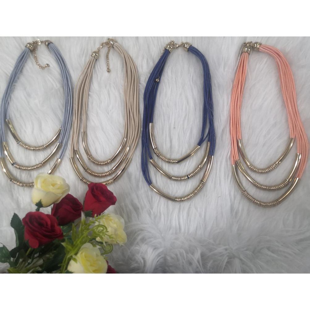 aksesoris wanita cantik fashion/kalung pendek/kalung choker/pesta import korea perhiasan susun