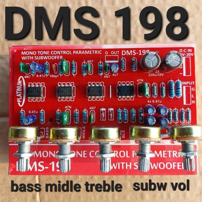 DMS 198 TONE CONTROL KONTROL  PARAMETRIC PARAMETRIK MONO BIFET MIDDLE TOA 201 BASS MIDLE TREBLE SUBW