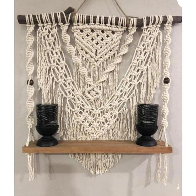 Macrame Ambalan 86 Bahan Tali Katun Dan Kayu