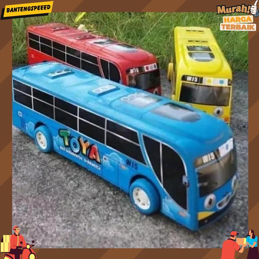 Bibu Id (Serba Murah) Cod Mainan Edukasi Anak Mainan Anak Mobil Pullback Bus Tayo Toya Panjang 19Cm/