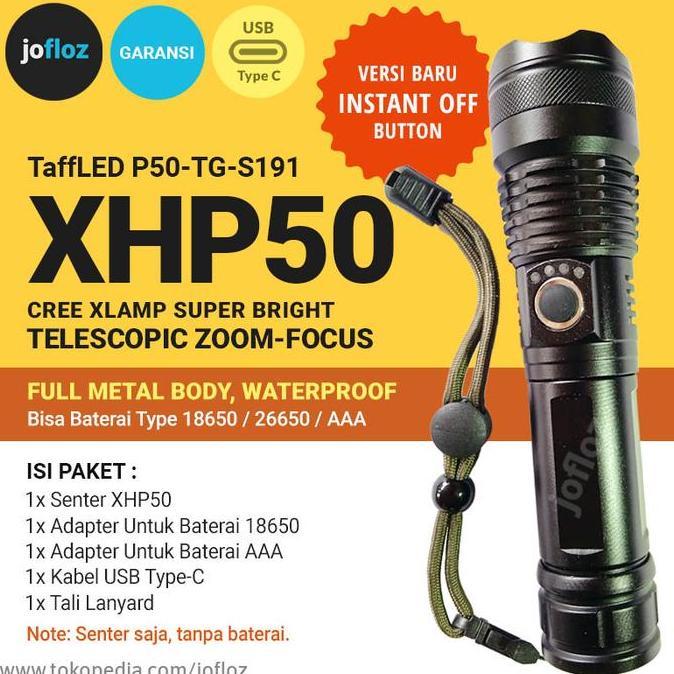 Senter LED XLAMP XHP50 P50 ZOOM - Senter Saja