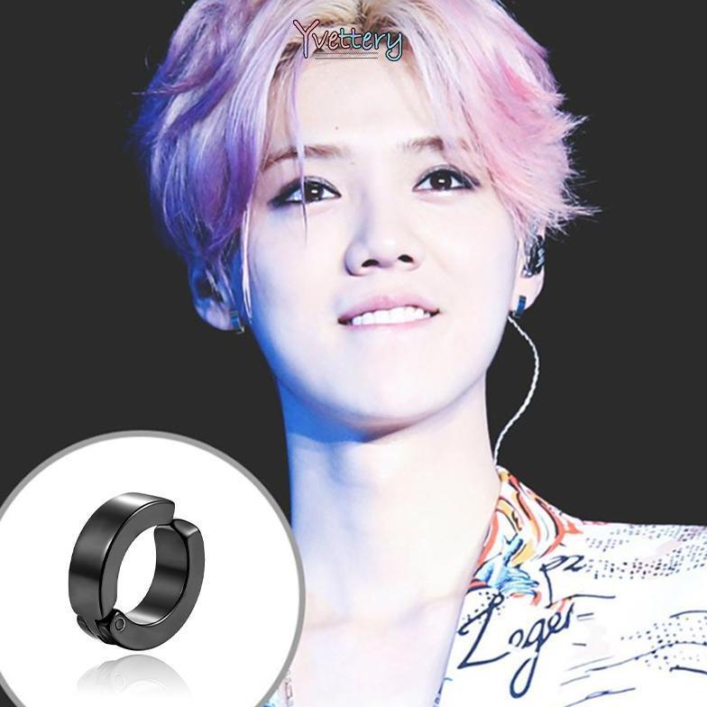 terlaris cod anting magnet / anting bulat tanpa lubang telinga palsu bahan anting titanium steel unt