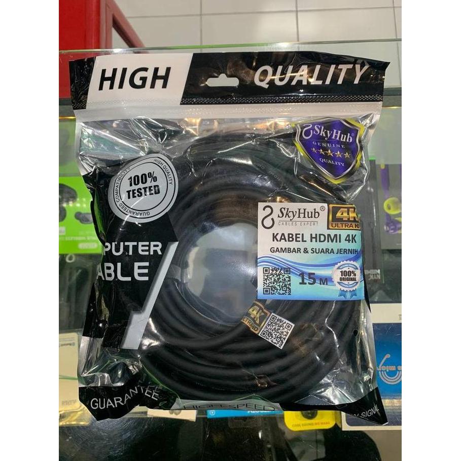 KABEL HDMI HITAM 4K SKYHUB 15 M - KABEL HDMI 4K - KABEL HDMI ORI