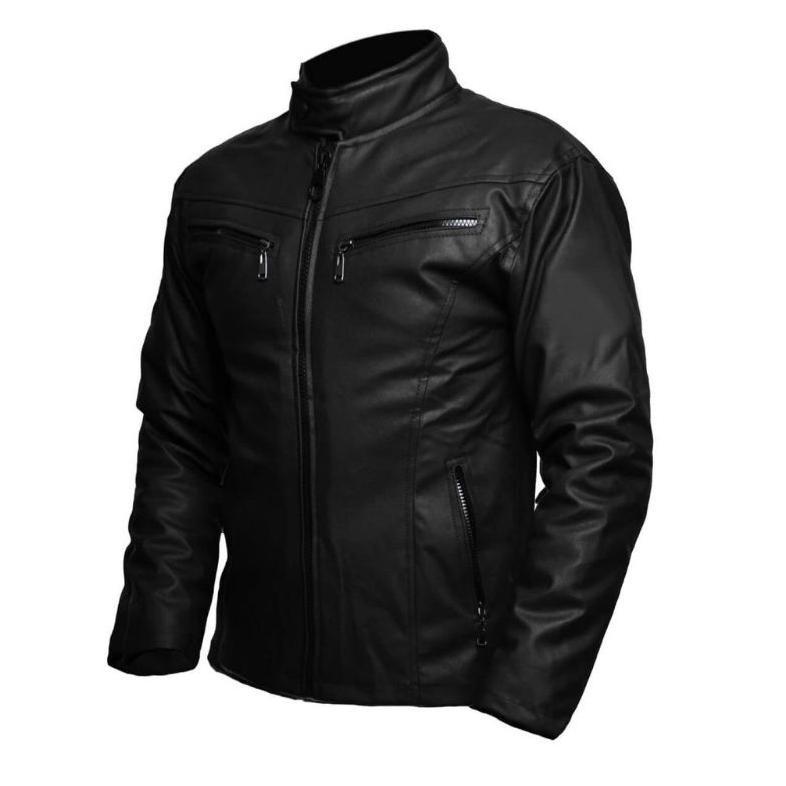 Promo Jaket Kulit Polos Pria Bikers Bkr006 | Jaket Touring | Jaket Semi Kulit Distro Bankers Bandung