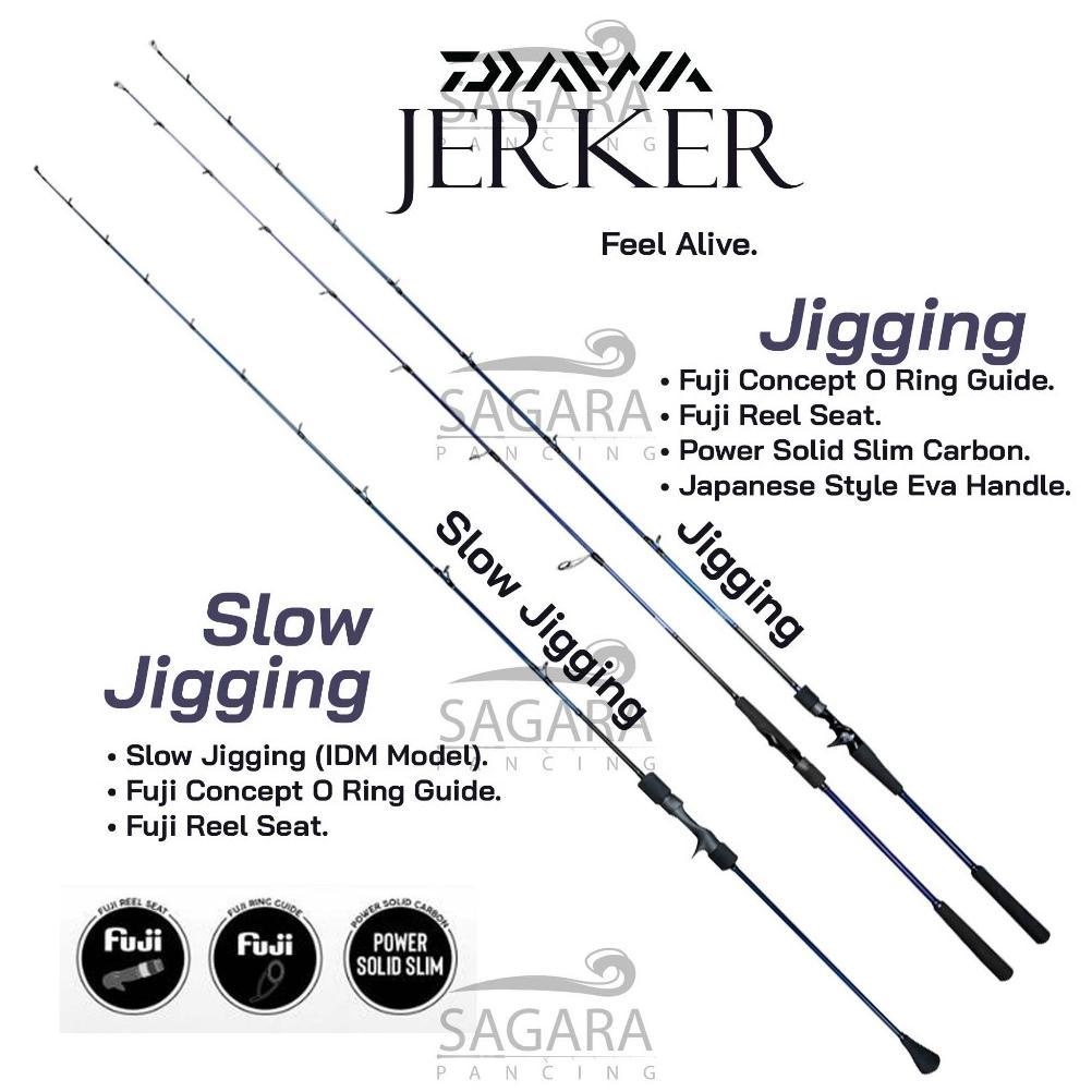 Joran Daiwa Jerker Joran Slow Jigging Rod Jigging Joran Solid Carbon Ring Sudah Fuji