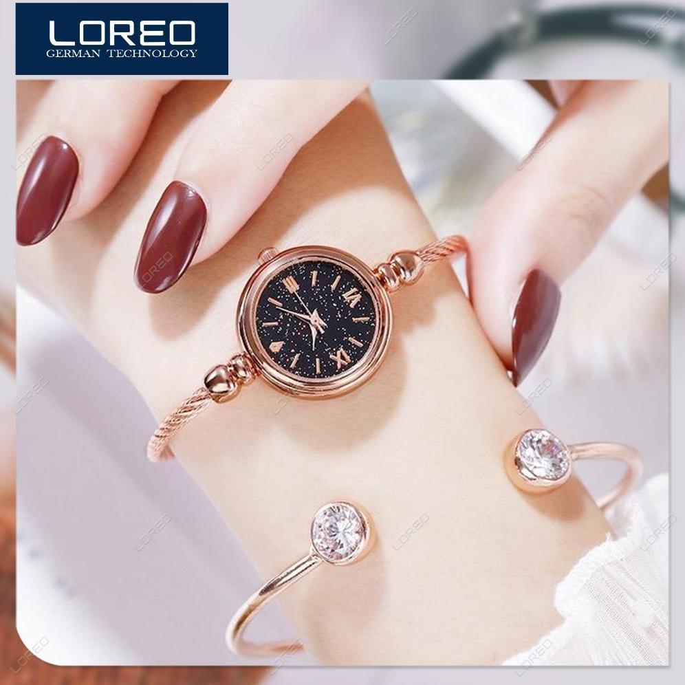 Garansi Loreo - Jam Tangan Wanita Adjustable Model Gelang / Jam Tangan Wanita Kecil
