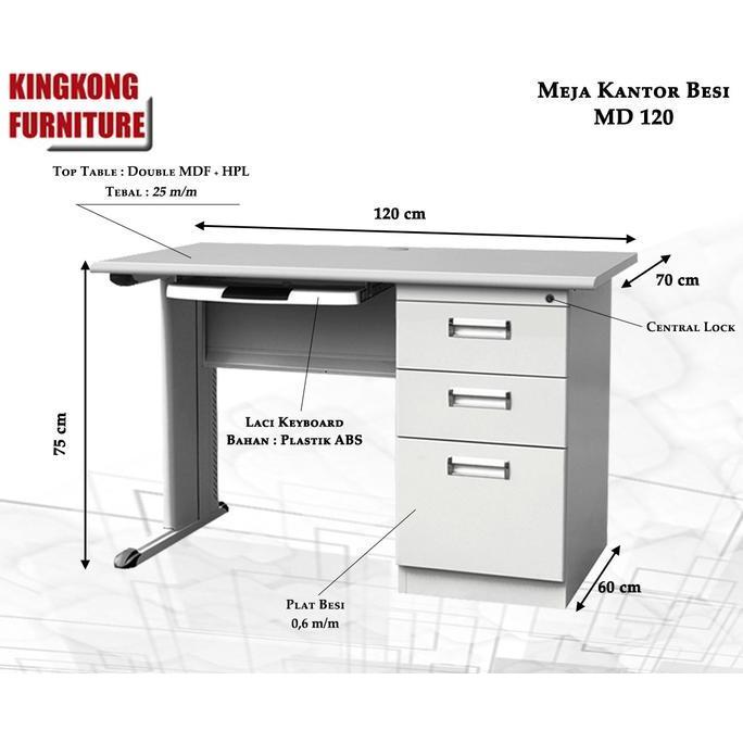 NEW MEJA KANTOR BESI / MEJA KANTOR MD 120 / MEJA KANTOR MD 160 / MEJA KANTOR LACI BESI / MEJA KANTOR