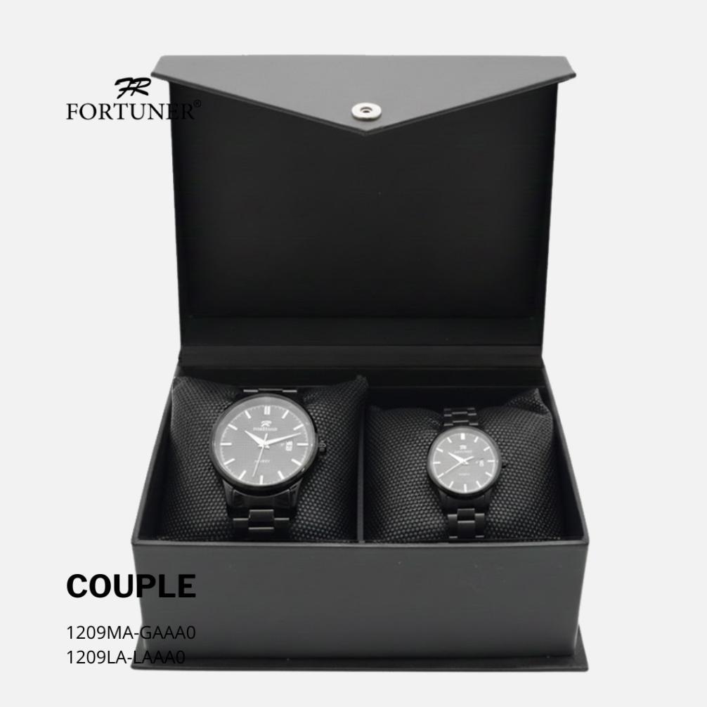 GARANSI Fortuner Arloji Couple Jam Tangan Analog Tahan Air Water Resistant Rantai Stainless Celestia