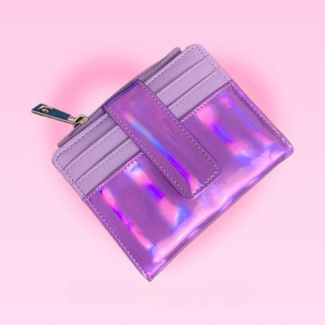 recommended meicyaa dompet lipat mini hologram/glitter dompet lipat hologram dompet y2k