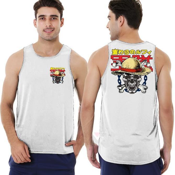 Kaos atasan Singlet Distro Pria Keren / Kaos Distro Pria Singlet sablon Mugiwara / Kaos SINGLET Pria