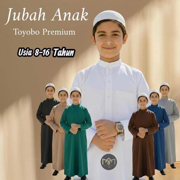 NEW GAMIS JUBAH MUSLIM ANAK LAKI TOYOBO PREMIUM ADEM LENGAN PANJANG POLOS ORI