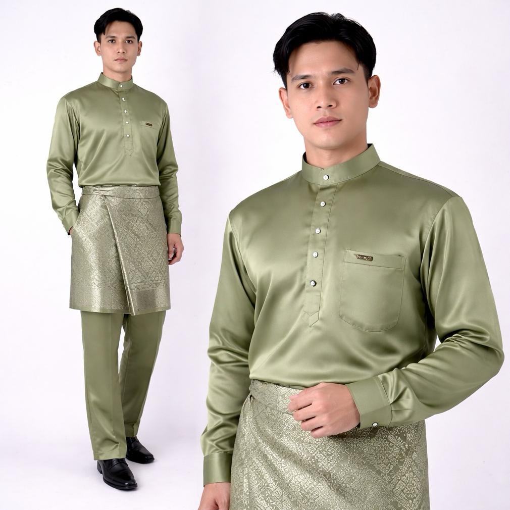 hot product setelan baju melayu pria - one set teluk belanga - baju akad melayu pria