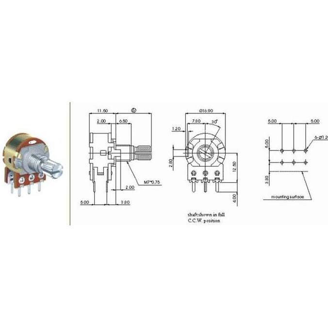b1k 1k ohm potensiometer potensio meter stereo variable resistor
