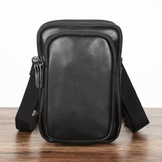 Tas Selempang Pria Kulit Asli - Sling Bag Mini - Tas Kulit Asli Sapi